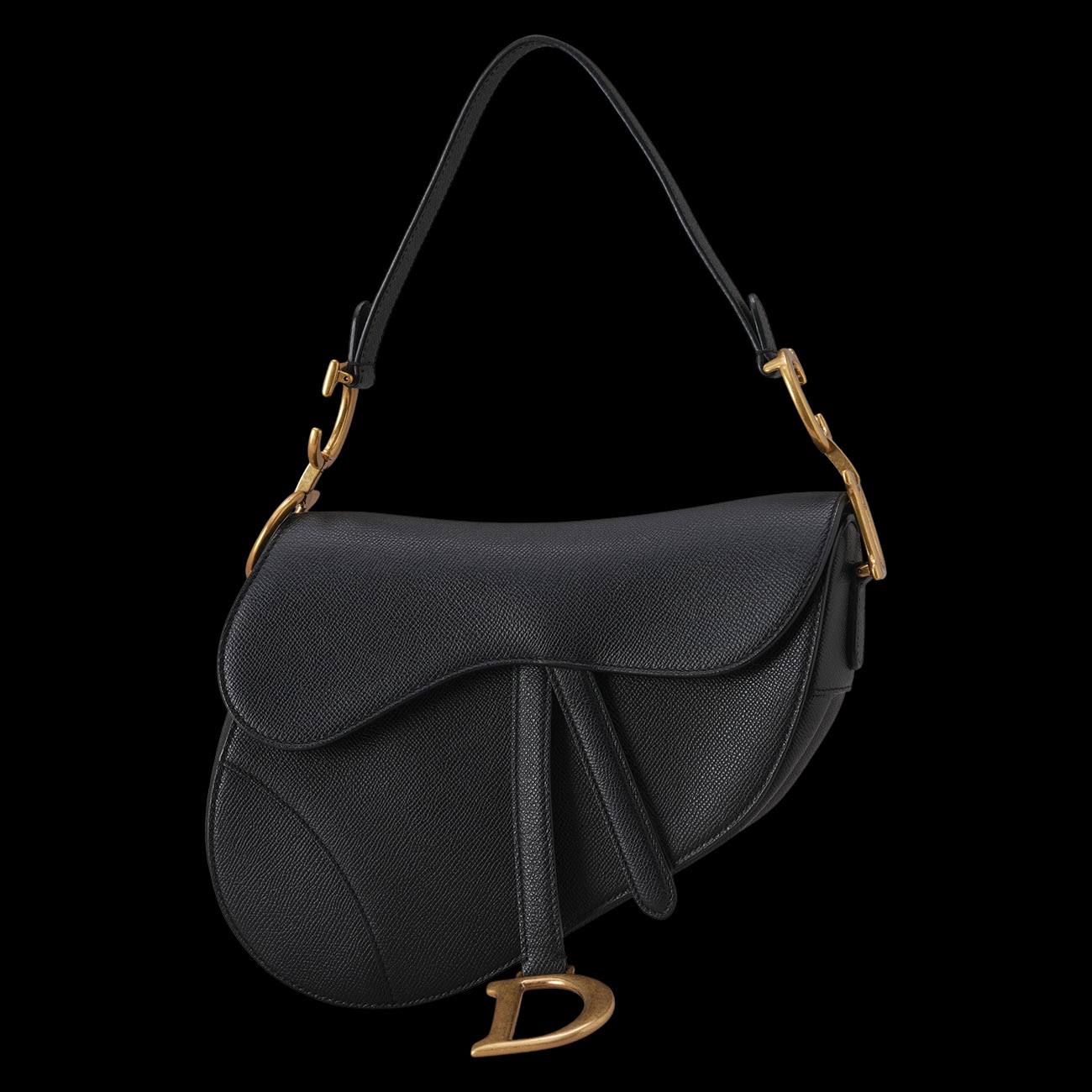 CHRISTIAN DIOR(USED)디올 레더 새들백 미듐 & 스트랩